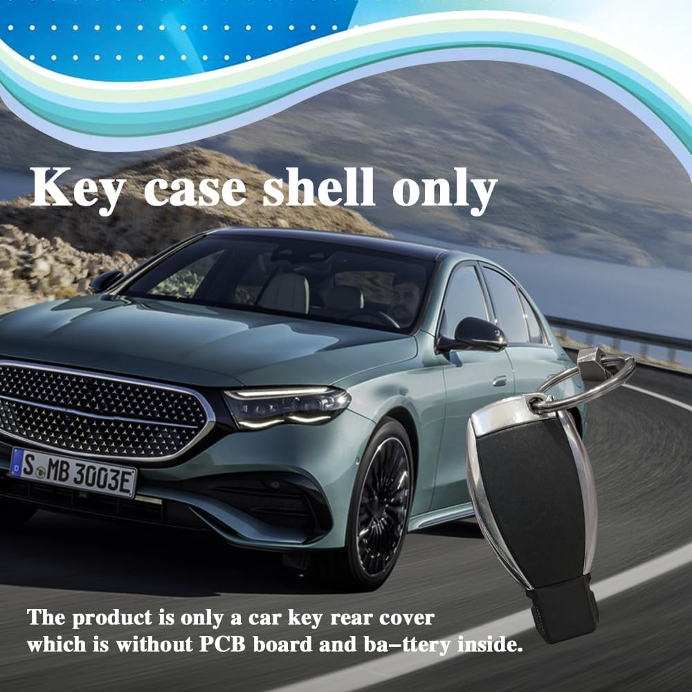 Car Key Rear Cover Replacement, Key Fob Cover, Car Accessories Key Shell Case Compatible with Mercedes Benz B/C/E-Class W204 3 Buttons image number 4
