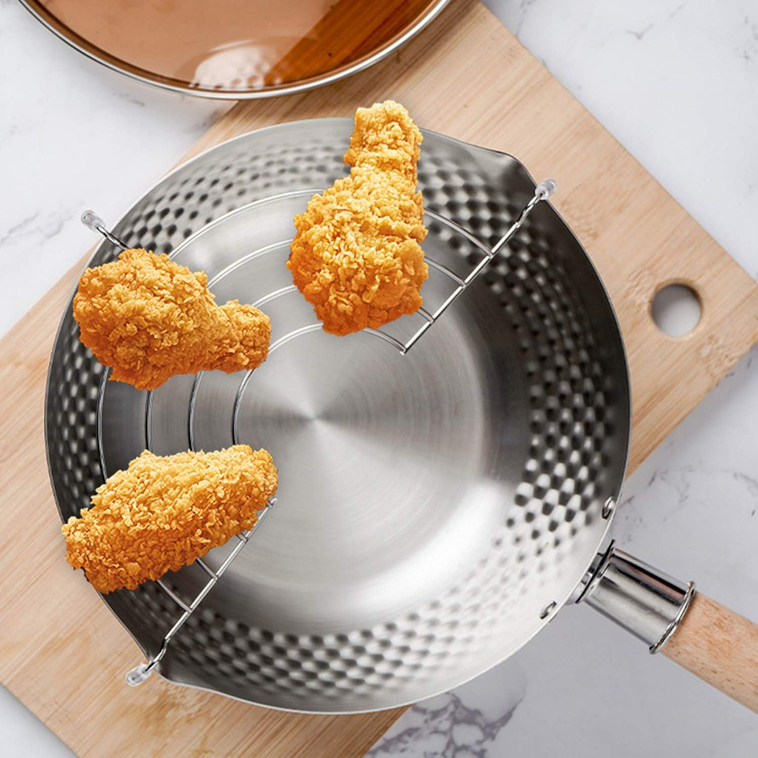 Stainless Steel Saucepan Milk Sauce Pan with Glass Lid and Oil Drip Rack，Deep Type Yukihira Saucepan，1.7 Quart (18Cm / 7Inch / 1.7 Quart) image number 4