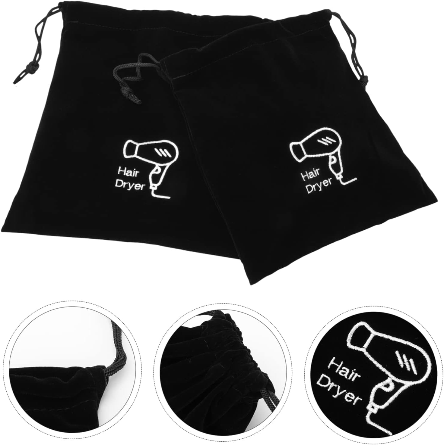 Beavorty 6Pcs Stylish Hair Tool Bag Travel Storage Bag Drawstring Guest Supplies for Hair Dryer image number 6