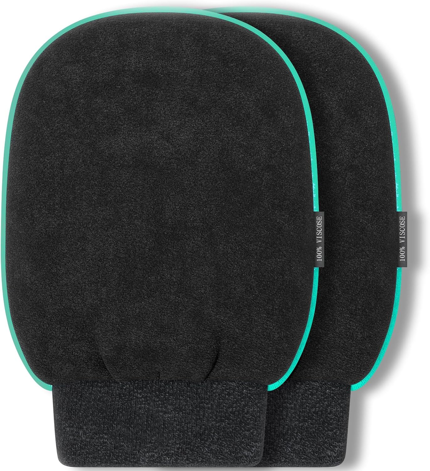 Exfoliating Glove, Deep Pore Cleansing Korean Bath Shower Scrub Mitt, Remove Dead Skins, Impurities for Deep Cleansing, Bath Scrubber for Keratosis Pilaris & Self Tan Prepfor Women/Men (Black Pair)