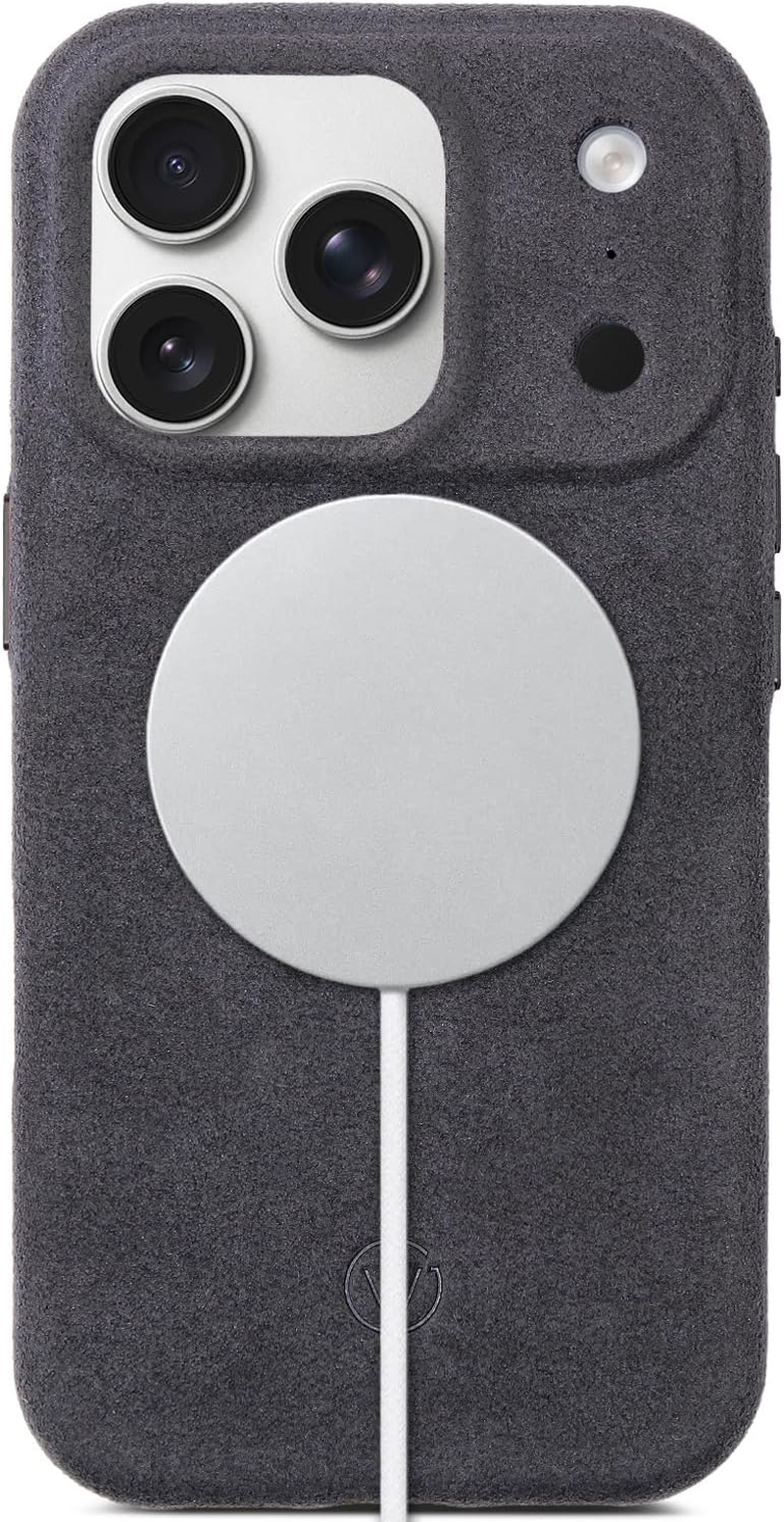 Good Wilhelm Alcantara Case for Iphone 17 Pro - Handmade Premium Case Made from Original Italian Alcantara, 360&deg; Protection, Magnetic Charging (Charcoal Grey, Iphone 17 Pro) image number 3