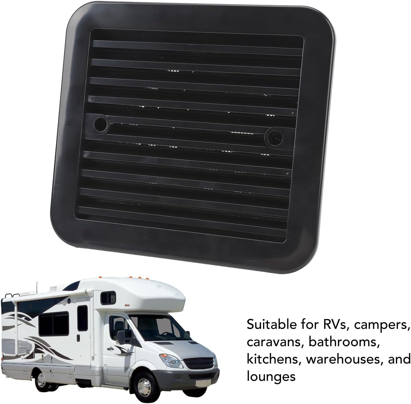 RV Side Vent Fan, 24V 7.2W 3000RPM One Way High Speed Exhaust Fan, Waterproof Air Vent Ventilation with Shutter for Motorhome RV Caravan Trailer Boat Yacht, Black image number 4