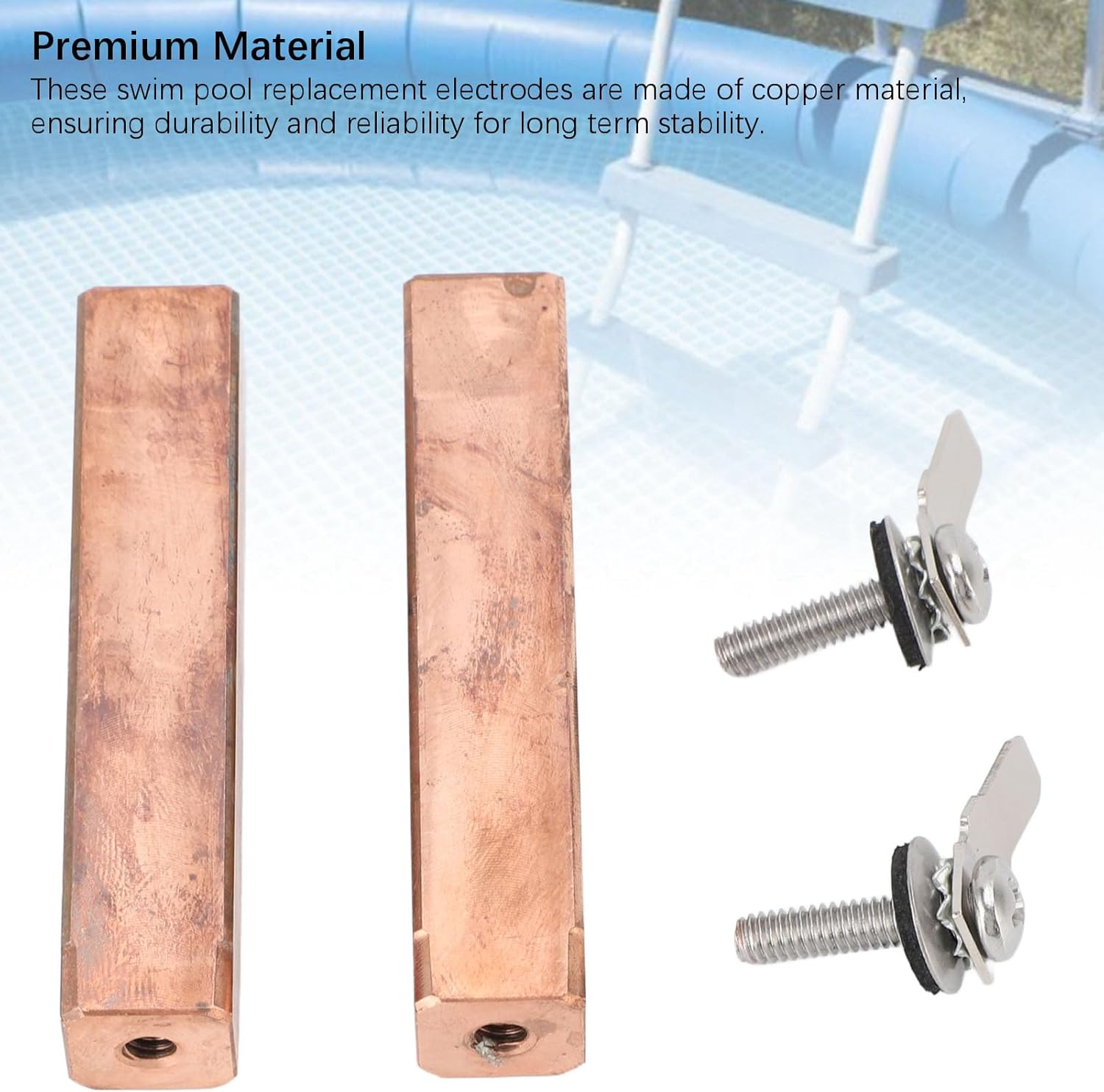 Swimming Pool Copper Electrodes Compatible with Power Ionizer Chamber, Effective Ionization Low Power Consumption Replacement Electrodes, Ensure Water Cleanness image number 1