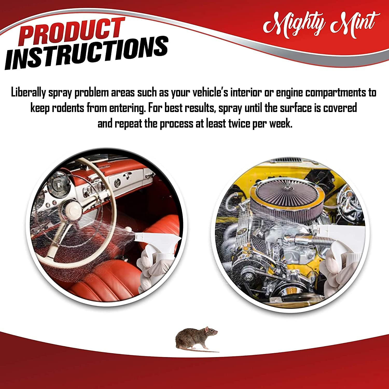 Mighty Mint Gallon (128 Oz) Rodent Repellent Spray for Vehicle Engines and Interiors - Cars, Trucks, Rvs, & Boats image number 3