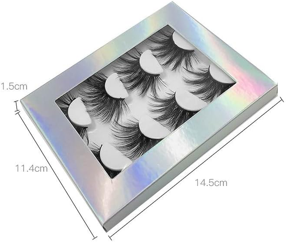 25Mm Lashes, 6D Faux Mink Dramatic Eyelashes Pack, Big Fluffy Volume Lashes, Long Thick Criss-Cross Wispy Lashes, Handmade False Eyelashes for Eye Makeup, 4 Pairs of Mink Hair Lashes Extension (6DX05) image number 4