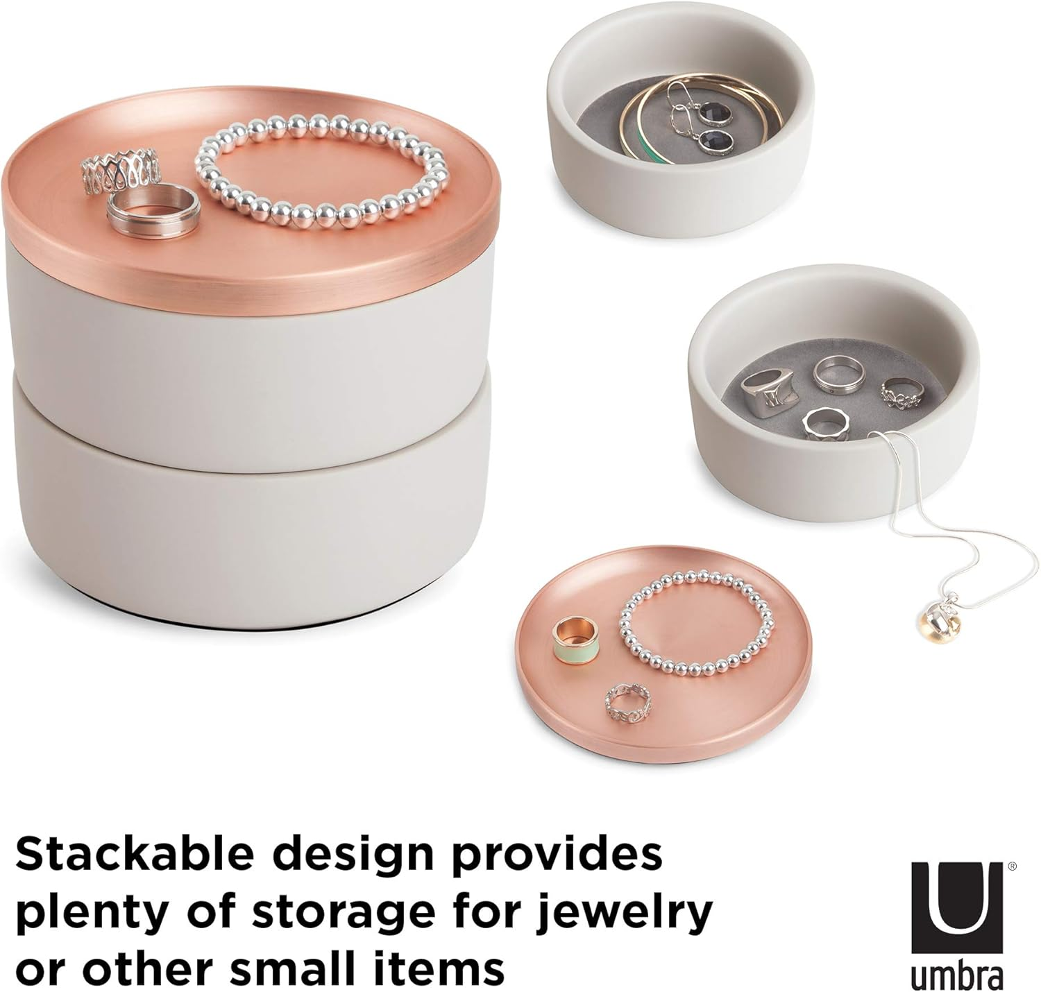 Umbra 299470-633 Tesora Box, Concrete/Copper - Terrazzo/Chrome image number 3