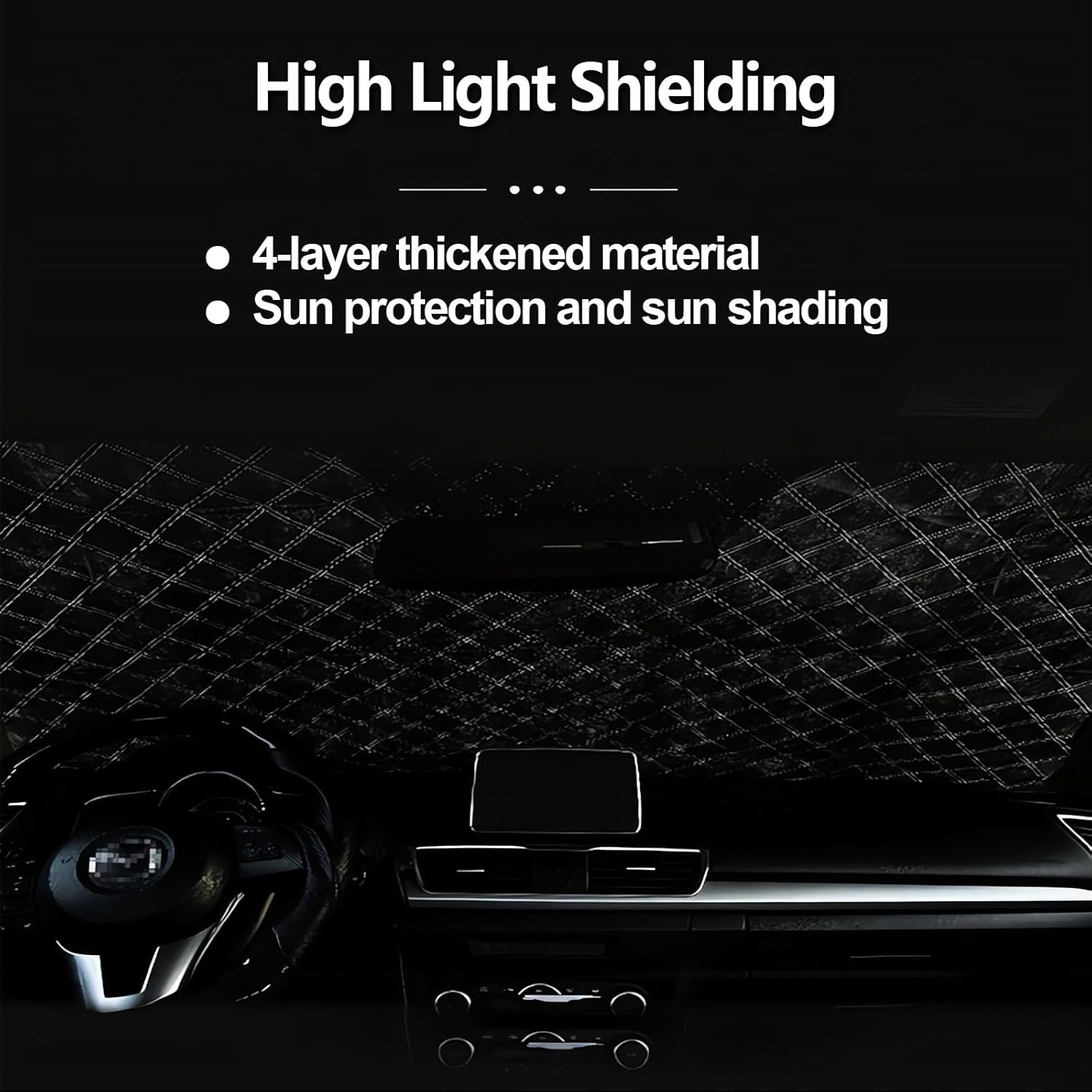 Car Windshield Sun Shade, Sunshade Front Window Automotive Covers, Magnetic Windshield Cover, Car Windscreen Cover with Side Mirror Cover, 145 * 110Cm, Waterproof, Thicker Material for Any Weather image number 6