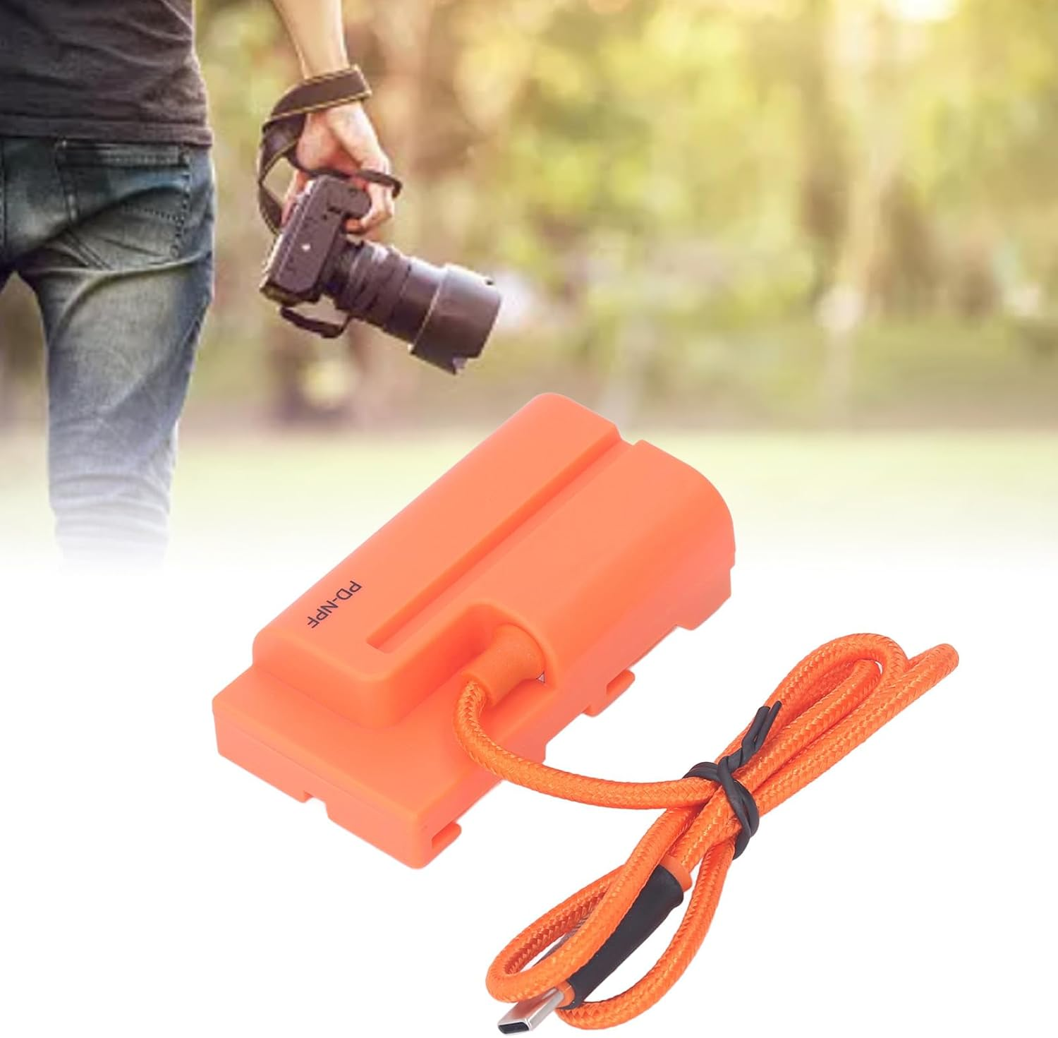 Dummy Battery for NP-F550/F570/F970 Type C Compatible with Camera Monitor, Braided Power Cord Built-In Circuit image number 3