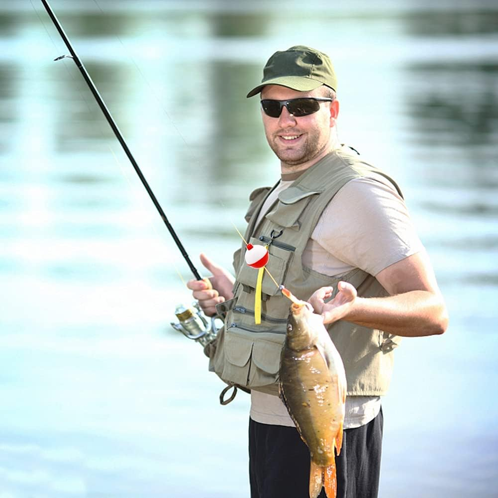 60 Pcs Fishing Float, Hard ABS Fishing Bobber Bulk, 1/1.5 Inch image number 1