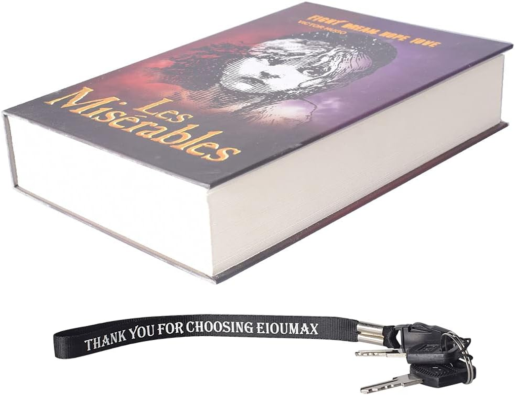 Booksafe Diversion Secret Real Book Hidden Safe with Key Lock Real Paper Book Locking-Les Miserables image number 6