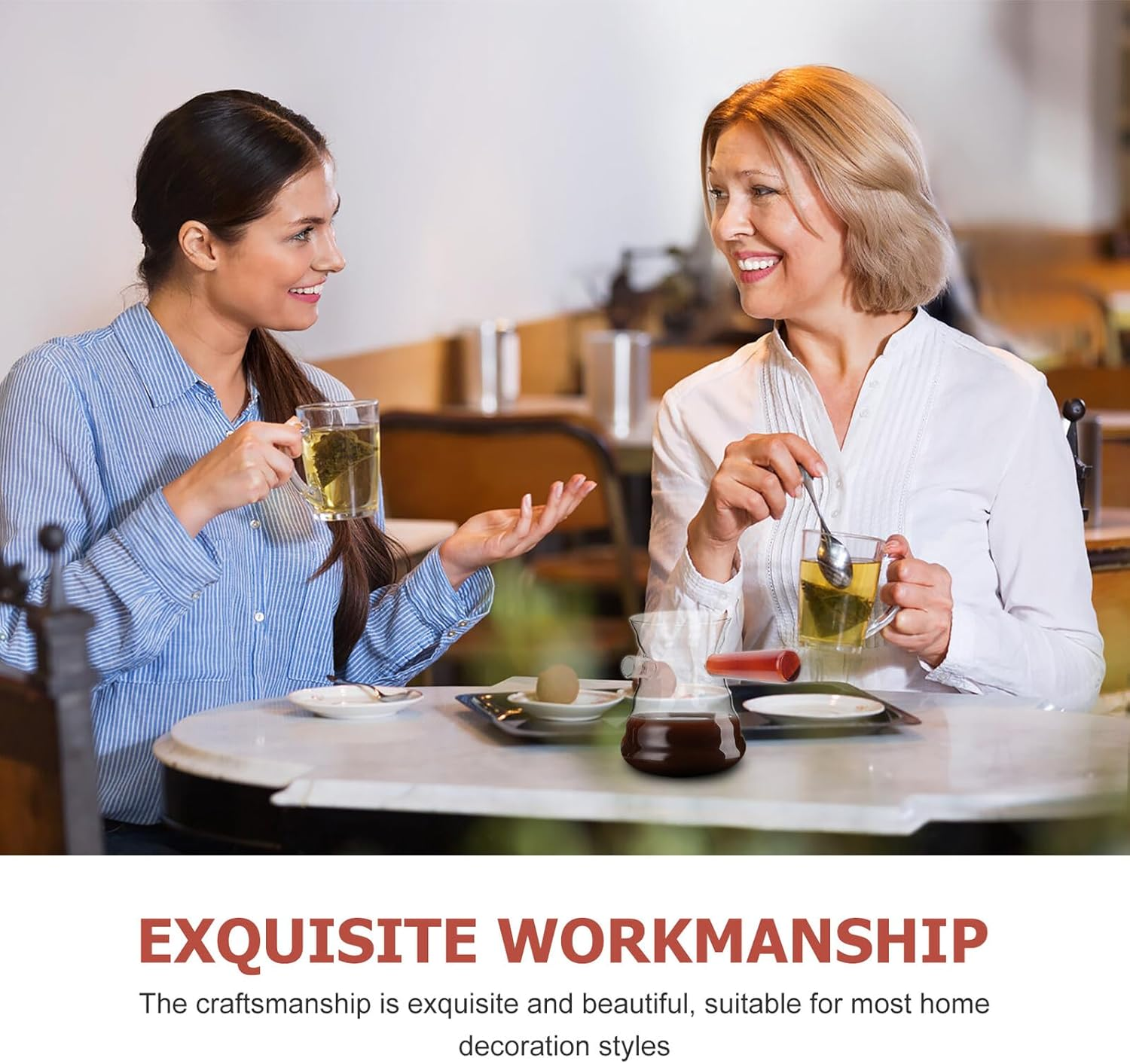 MAGICLULU Heat-Resistant Turkish Glass Coffee Kettle 600Ml with Wooden Handle Manual Pour-Over Pot for Home Coffee Brewing and Espresso Preparation image number 2