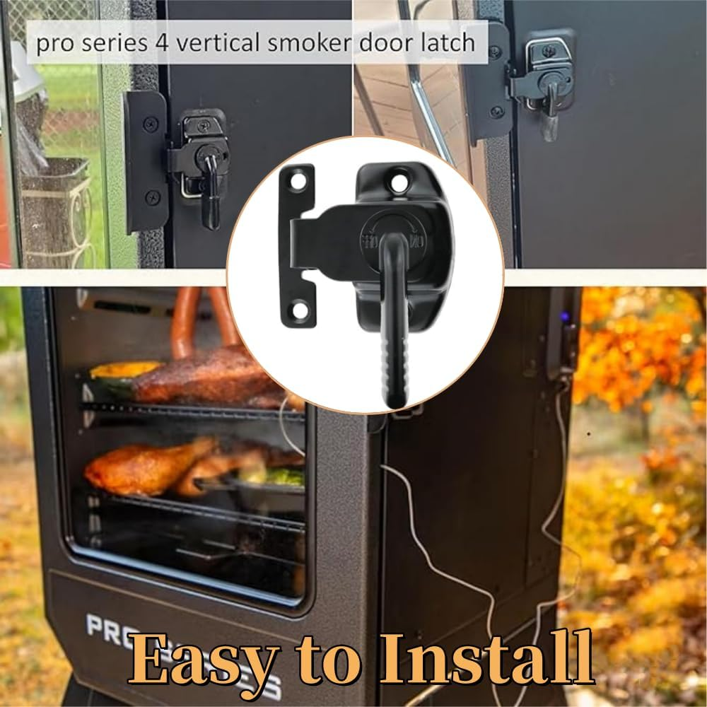 2PCS 1077 Smoker Door Latch Kit, for Pit Boss Pro Series II 4-Series Vertical Wood Pellet Smoker, Replacement Parts for Most Cuisinart Masterbuilt Smoker Door Latch with 8Pcs Screws image number 5