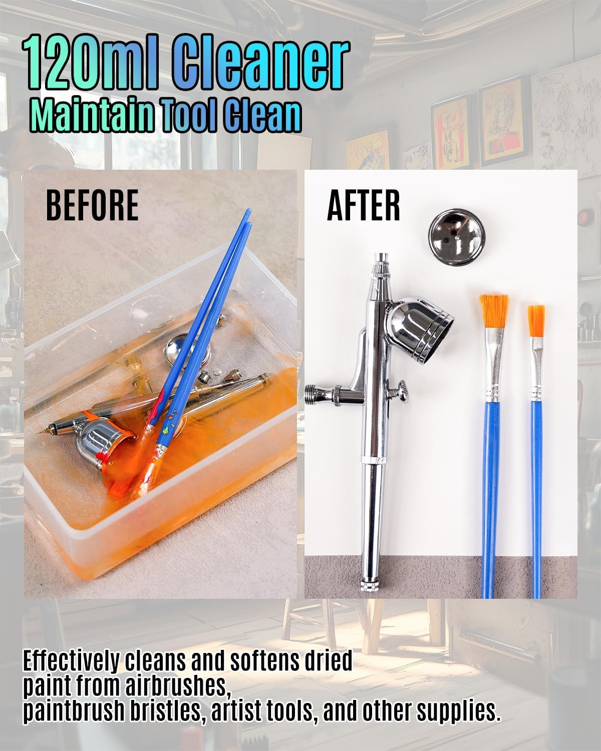 Roizefar Airbrush Paint, 36 Colors with 4.05 Fl Oz Thinner & 4.05 Fl Oz Cleaner, Water-Based Air Brush Paints Acrylic Ready to Spray, Includes Iridescent, Metallic, Neon, Classic Colors, 20Ml/Bottle