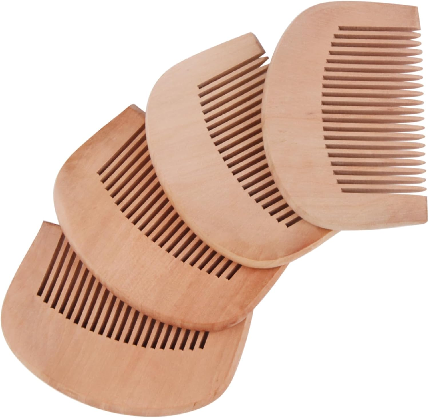 4 Pcs Peach Wood Wooden Comb - Smooth Detangling, Styling & Anti-Static Hair Care, Ideal for Daily Grooming, Makeup & Hair Styling, Close-Toothed Combs for Men & Women, Natural & Eco-Friendly image number 5