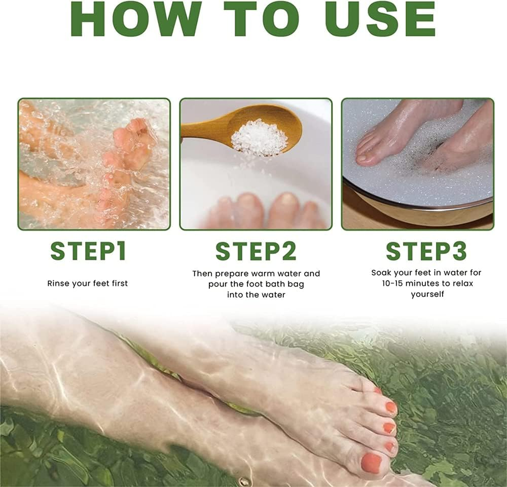 2Bag Detoxslim Slimming and Detoxifying Essential Oil Foot Bath Salt,Leg Slimming Foot Bath,Natural Herbal Foot Cleansing Soak for Soothes Sore Feet Improve Sleep image number 2