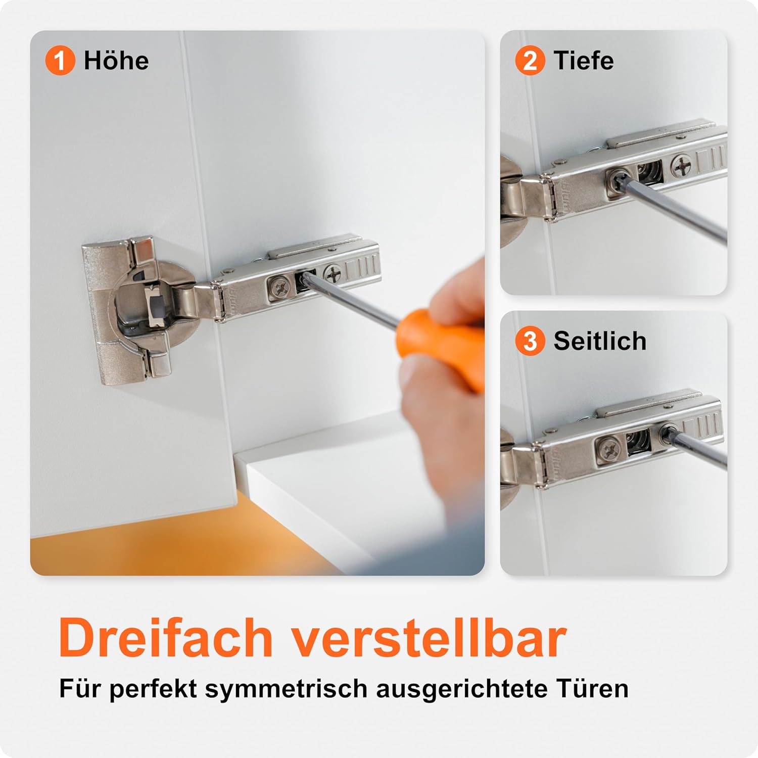 Blum 2 X Clip Top Blumotion Furniture Hinge 110&deg; Straight with Spring, Corner Stop + Blum Clip Eccentric Cross Mounting Plate, Steel, Screw Variant, Distance 0 Mm, Pot Hinge Diameter = 35 Mm