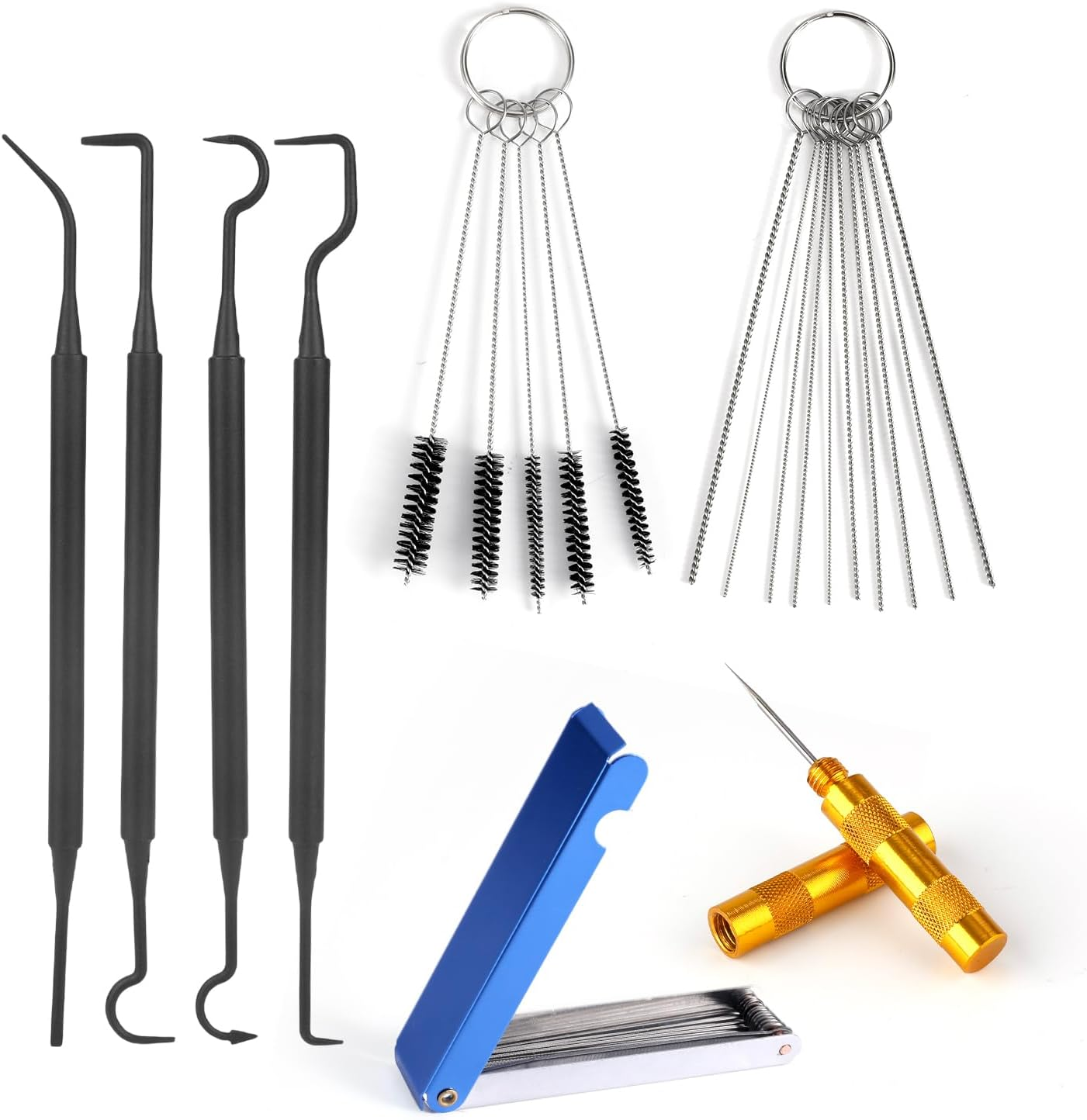 Carburetor Cleaning Kit, Includes 23 Needles 5 Nylon Brushes 1 Scraper and 4 Cleaning Hooks for Motorcycle ATV Chainsaw & Welder Maintenance image number 6