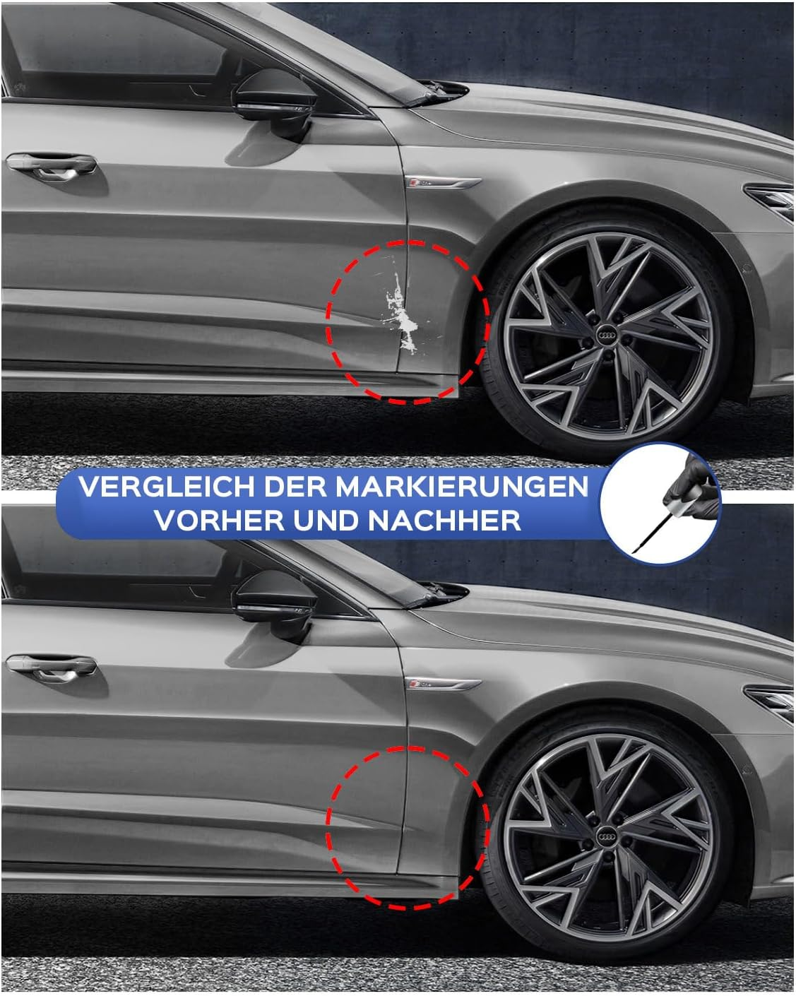 LZ7G/L5 Florett Silver Metallic Touch up Paint - Exact Match for Audi A4/A7/A8/Q3/Q5/SQ5/A6 - Scratch & Chip Repair image number 6