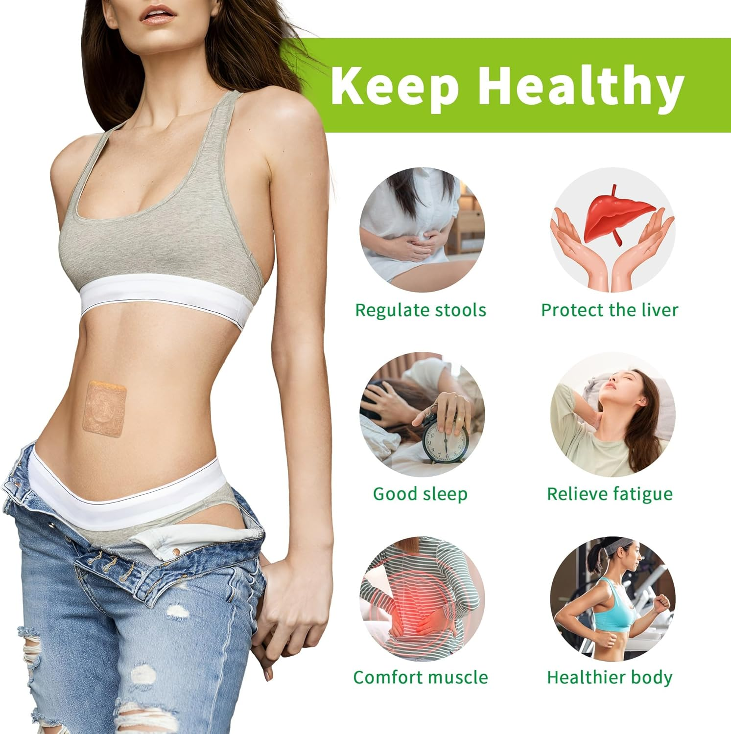 50Pcs Castor Oil Pack Wrap Patches for Belly Button, Cotton Self-Adhesive Castor Oil Wrap Patch, Highly Absorbent Anti-Leakage, Portable,Easy Use image number 6