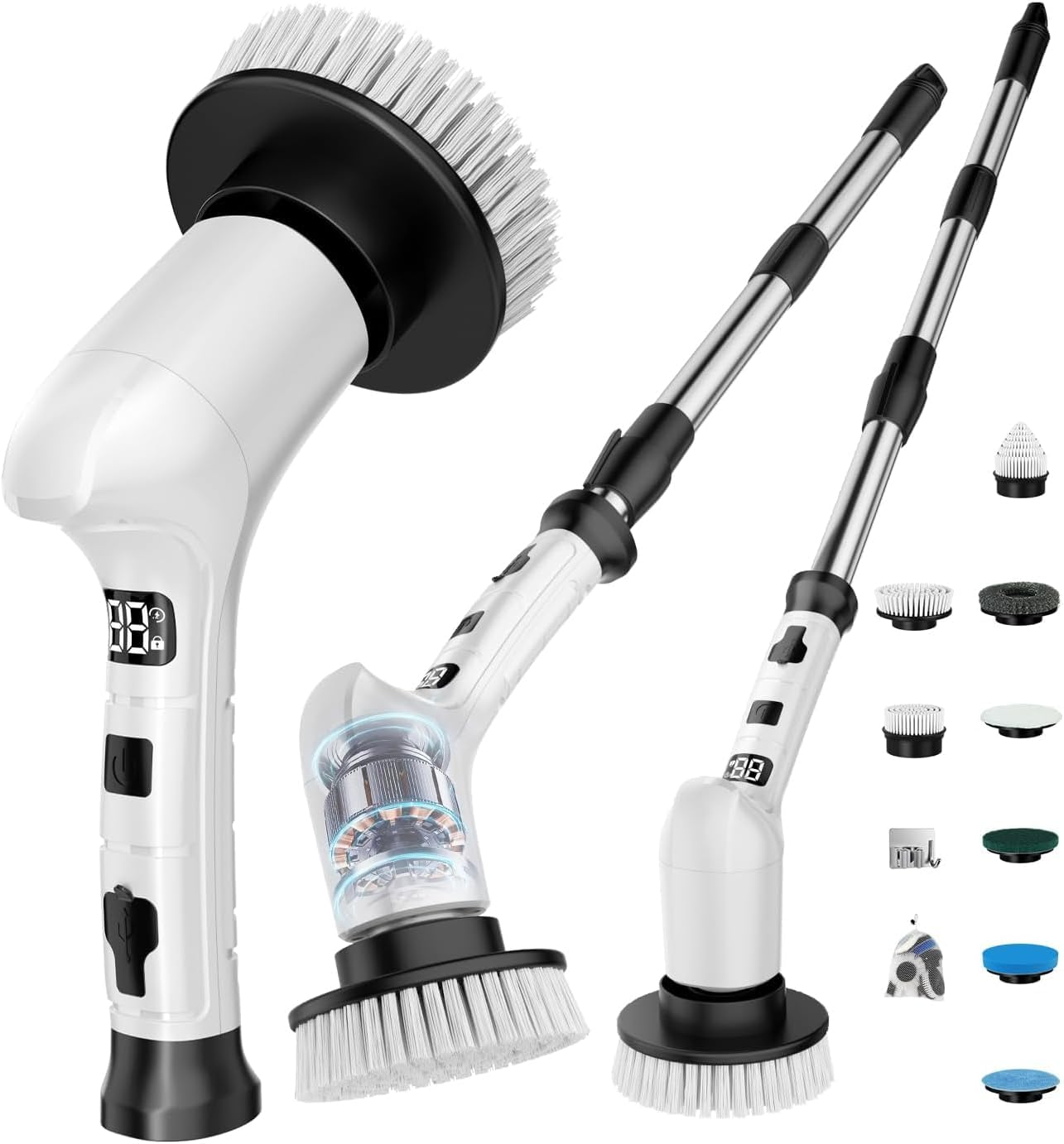 Electric Spin Scrubber for Cleaning Bathroom,Cordless Power Shower Scrubber - Electric Cleaning Brush for Tile Tub Bathtub Kitchen Wall Cleaning