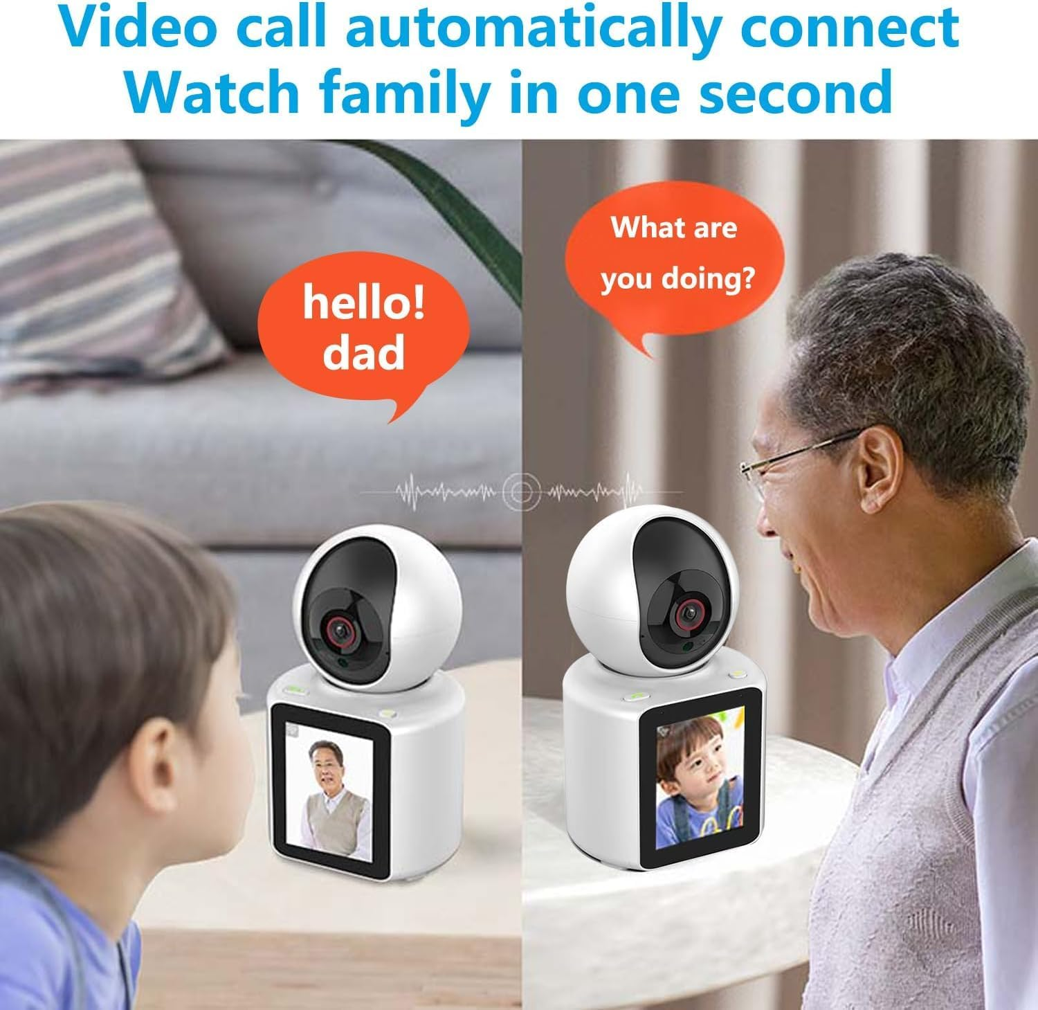 Two-Way Video Camera with 2.8 Inch 1080P Screen,Video Calling Camera Indoor Home Security Camera with Night Vision,Motion Detection for Baby/Dog/Nanny/Pet Camera image number 1