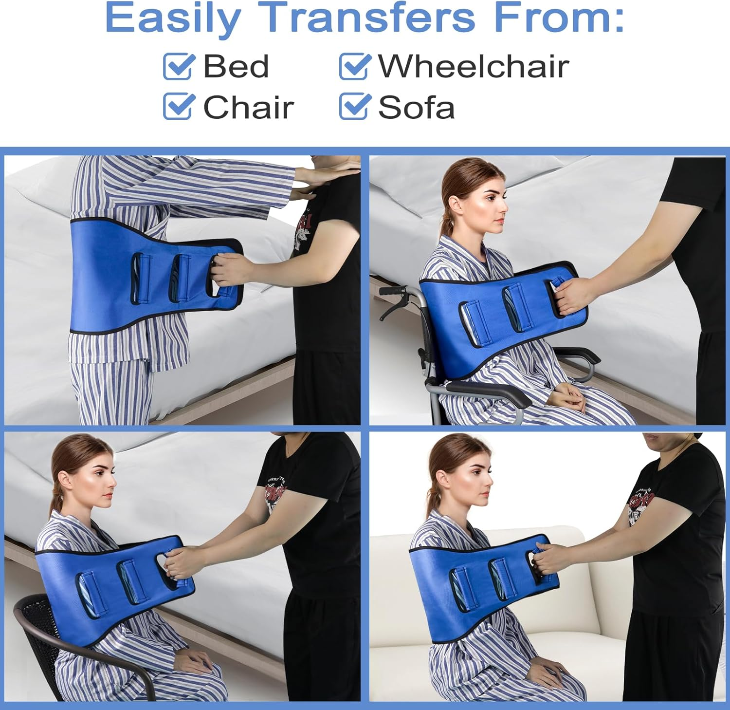 Leetyemei 50.4 Inch Transfer Belt for Seniors,Widened Back Curve Design Patient Lift Sling for Movement,Patient Lift Assist for 400Lb Weight,Quicker Easier Safer Transfers & Toileting image number 3