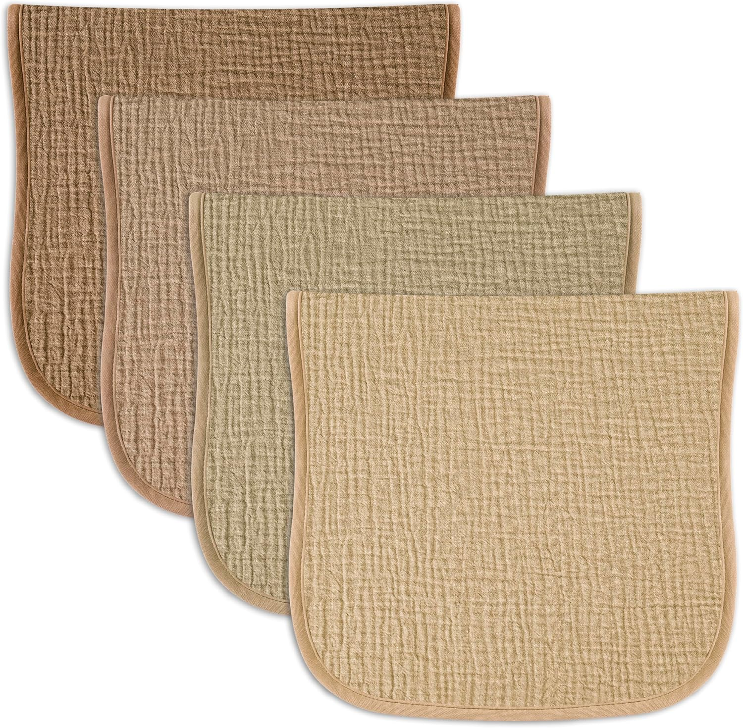 Kewlife Gift Baby Muslin Burp Cloths 4-Pack &ndash; Ultra Soft & Absorbent, Neutral Colors, Reusable 50X25Cm Burping Clothes for Baby Boys & Girls &ndash; Newborn Essentials for Drooling & Burping(Pink)