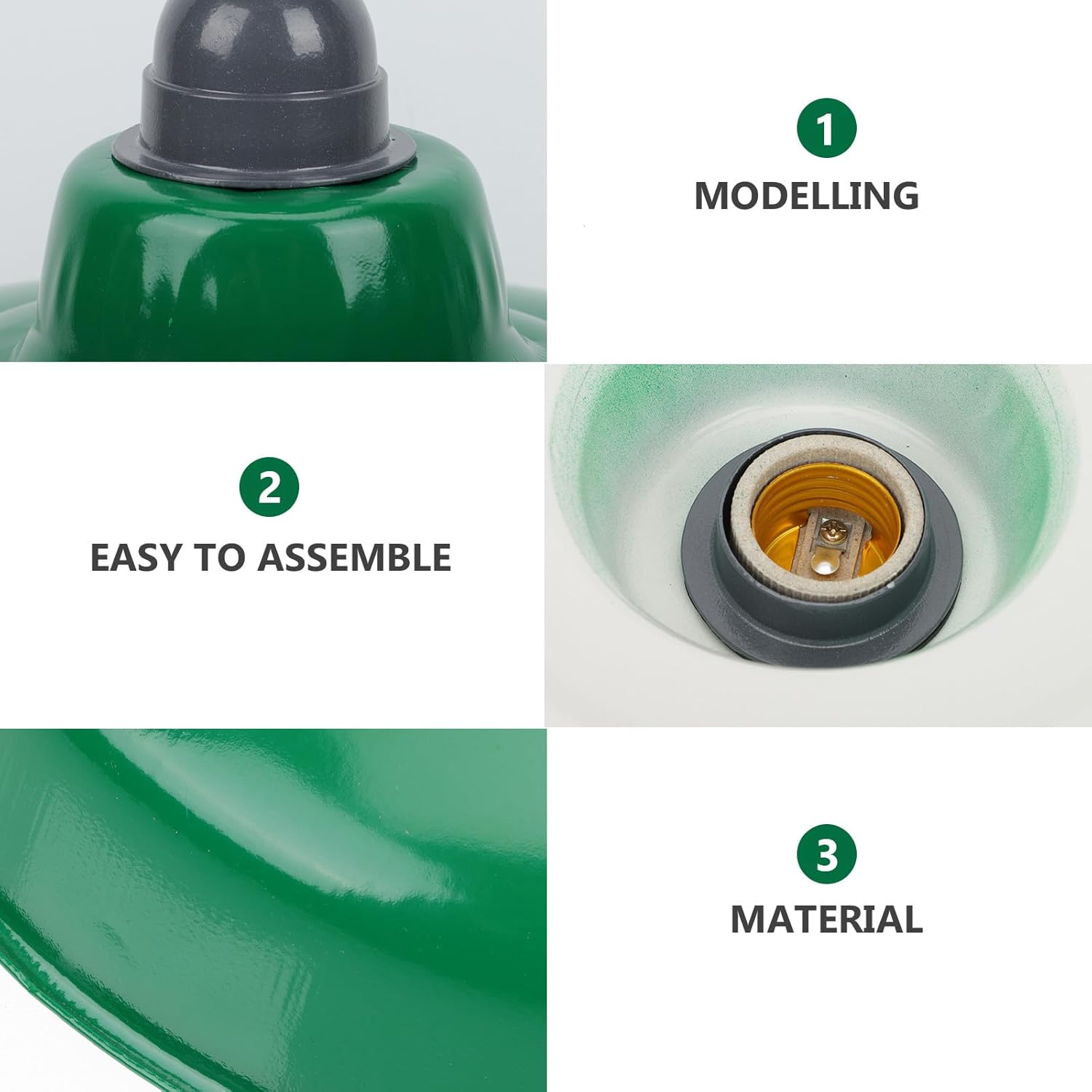 Jojofuny Vintage Enamel Iron Lampshade E27 Balcony Porch Hanging Lamp Cover Outdoor Warehouse Workshop Light Shade image number 2