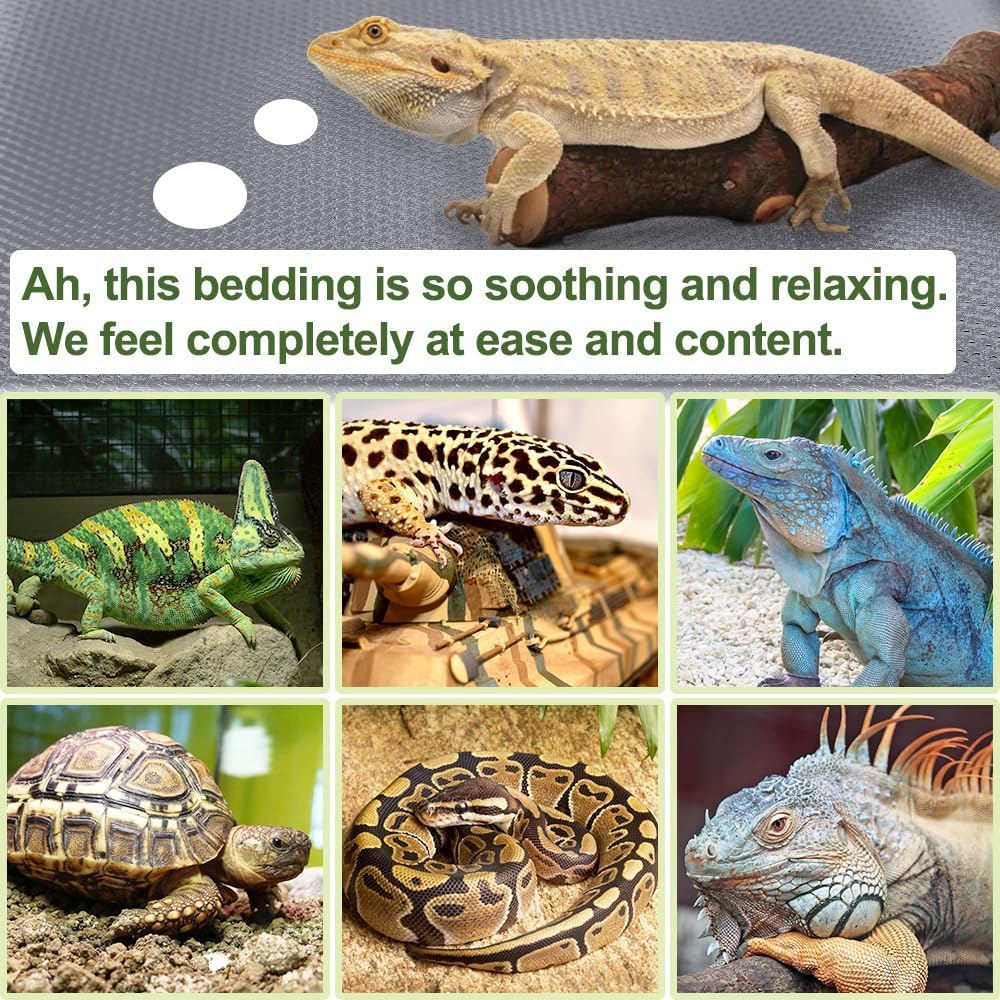 TCYPUHL Reptile Carpet, Reptile Mat, Bearded Dragon, Leopard Gecko Substrate,Bearded Dragon Tank Flooring Grey image number 4