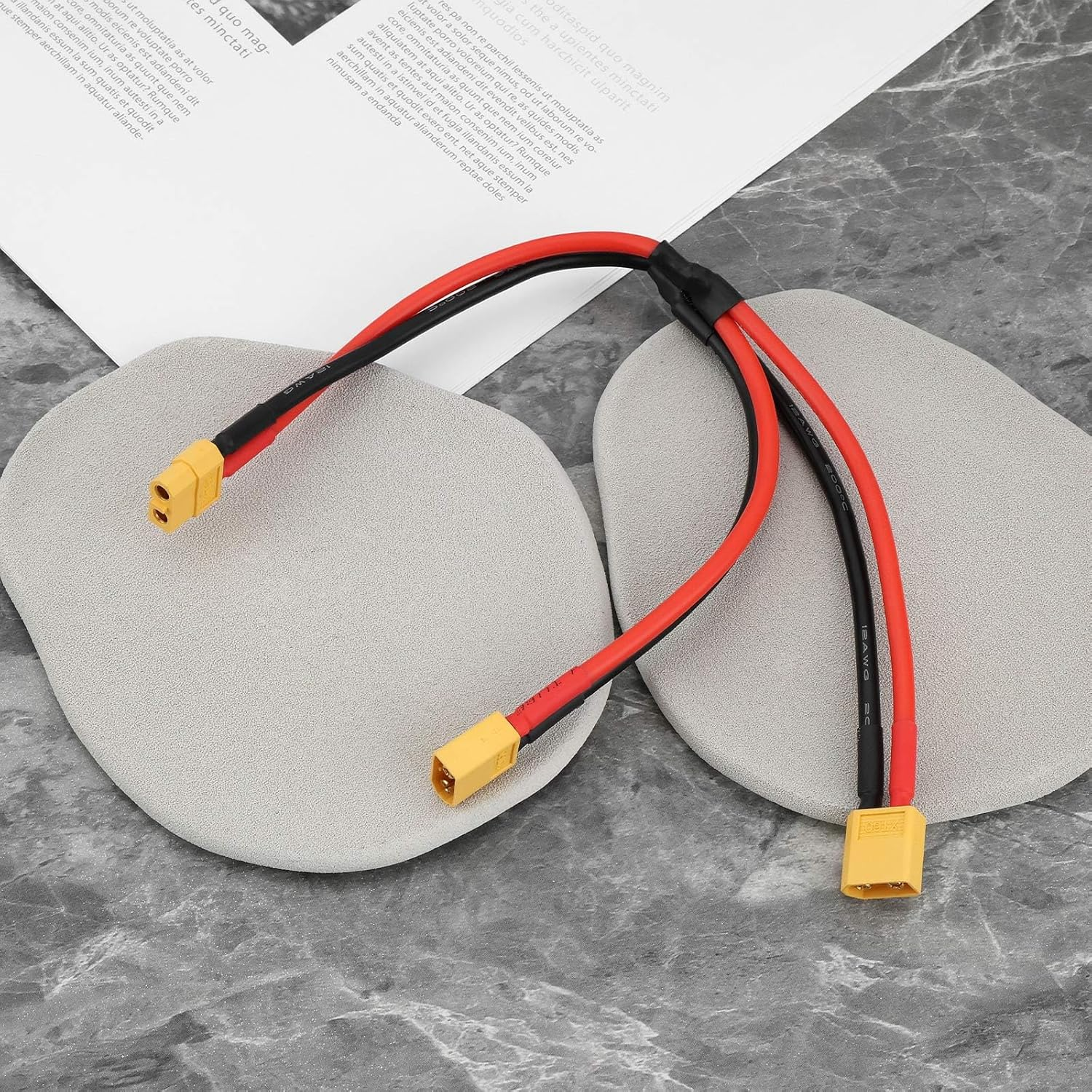 Emsea 1Pc XT60 Female to Dual Male Connector Extension Cable 12 AWG XT60 Female to 2 XT60 Male Plug Adapter Extension Cable for Solar Panel Solar Generator Power Station Ship (30Cm) image number 1