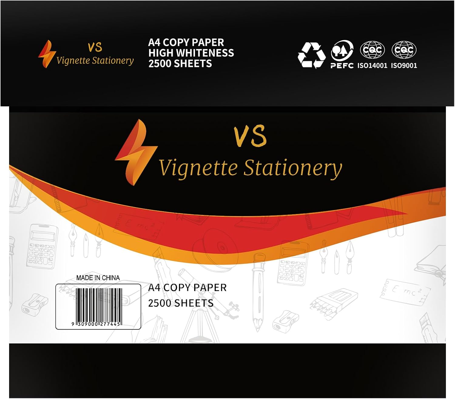 Vignette Stationery 2X Carton A4 Printing Copy Paper, 80GSM, 5000 Sheets, 10 Reams, 500 Sheets per Ream, White for Fast Printing 125 Sheets per Minute Easy Go through Printer image number 3