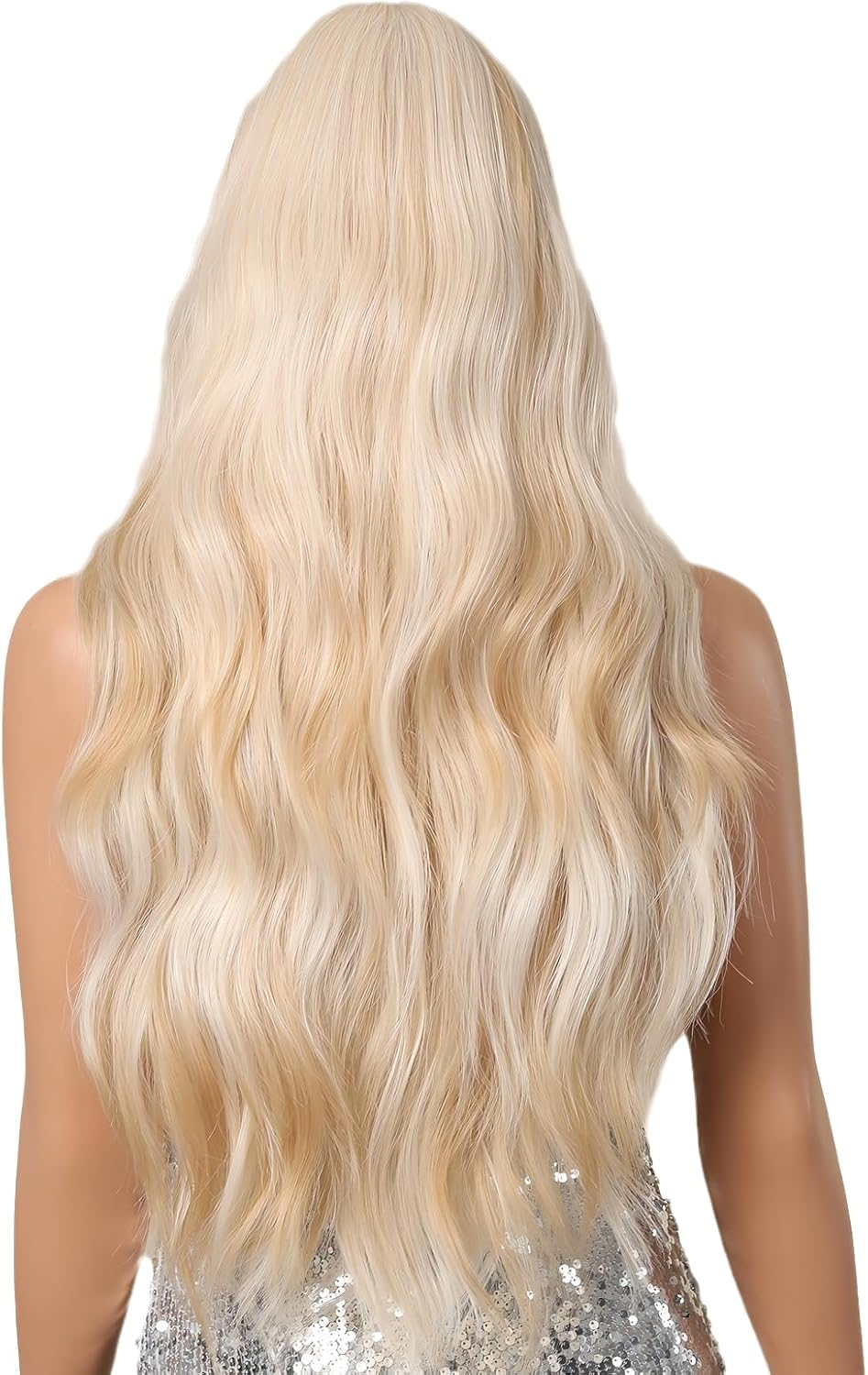 CGVG Women'S Blonde Wig Long Wavy Blonde Wig Women with Fringe Daily Use Party Carnival
