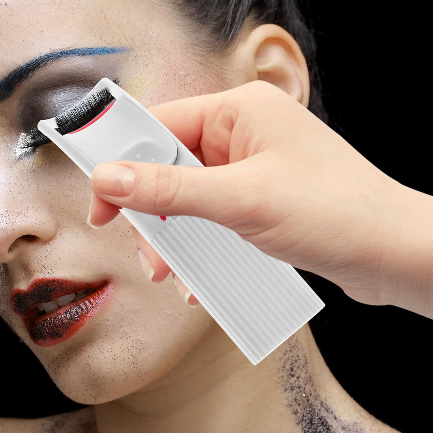 DEARMAMY Heated Eyelash Curler Portable Lash Curling Device White Mini Electric Eyelash Curling Machine for Natural Curled Lashes Women Beauty Tool image number 1