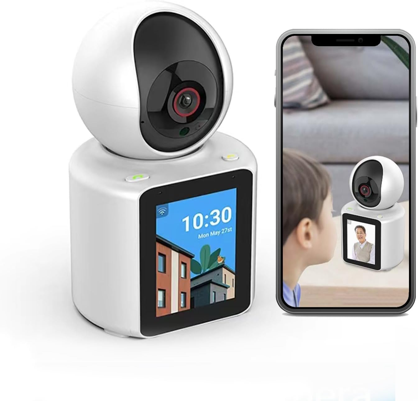 Two-Way Video Camera with 2.8 Inch 1080P Screen,Video Calling Camera Indoor Home Security Camera with Night Vision,Motion Detection for Baby/Dog/Nanny/Pet Camera