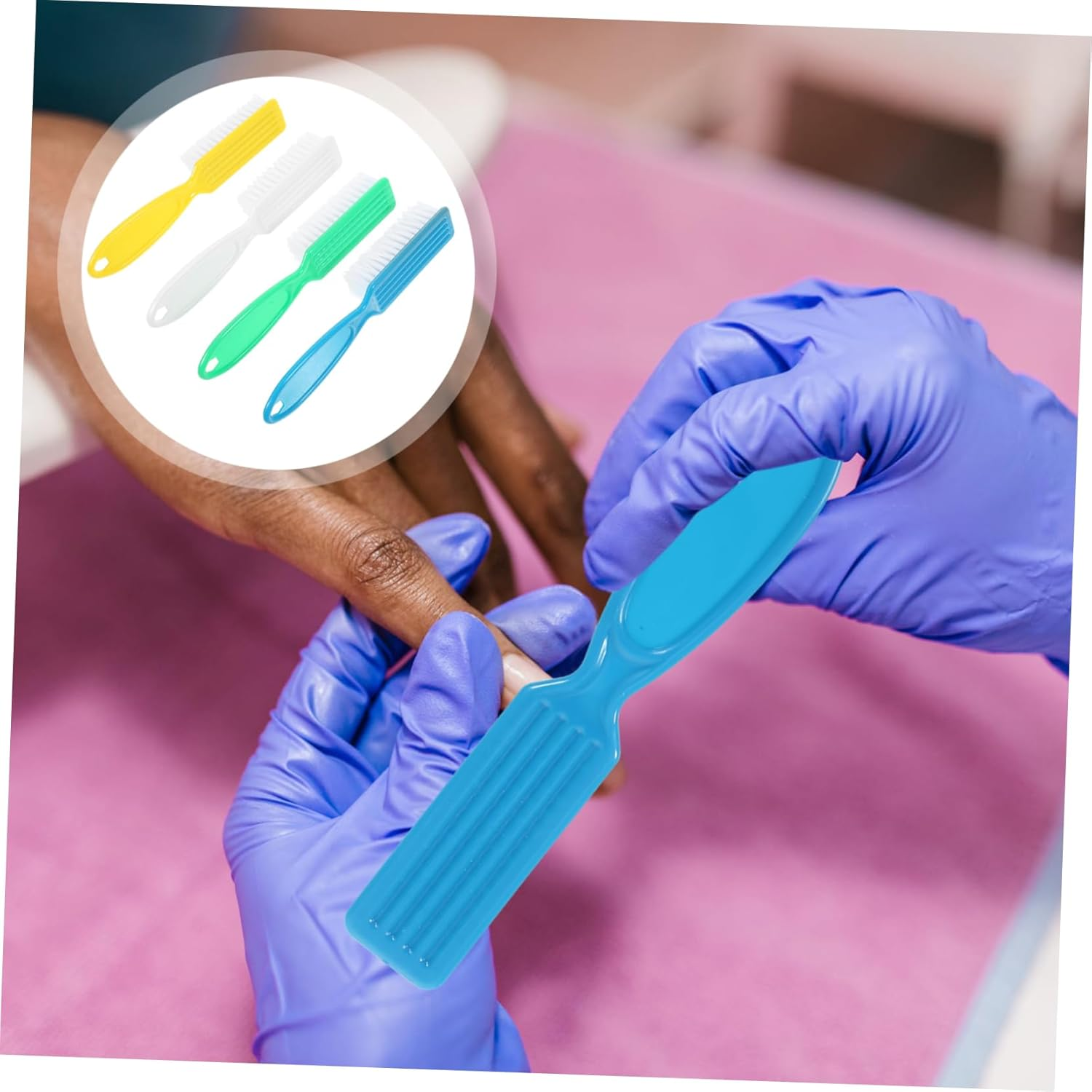 Beaupretty 4Pcs Nail Brush Long Handle Nail Brush Soft Bristles Cleaning Portable for Home Salon Use image number 4