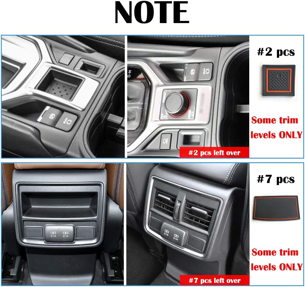 Auovo anti Dust Mats for Subaru Forester Accessories 2019 2020 2021 2022 2023 2024 Interior Custom Cup Holder Insert Liner Coaster Center Console Door Pads(17Pcs) (Orange) - Red image number 2