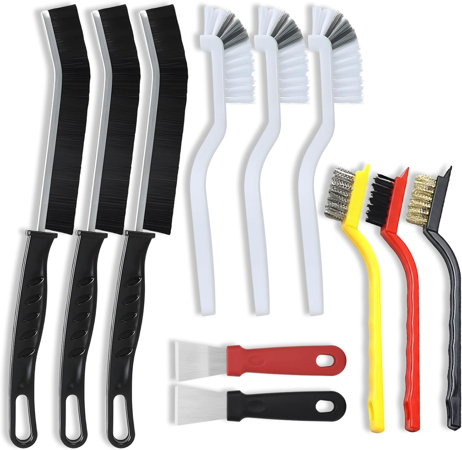 12 Pack Crevice Cleaning Brush Set, Household & Cleaning Supplies for Tight Spaces, Multipurpose Scrub Brush with Durable Bristles, Essential Cleaning Tools for Home and Kitchen image number 5