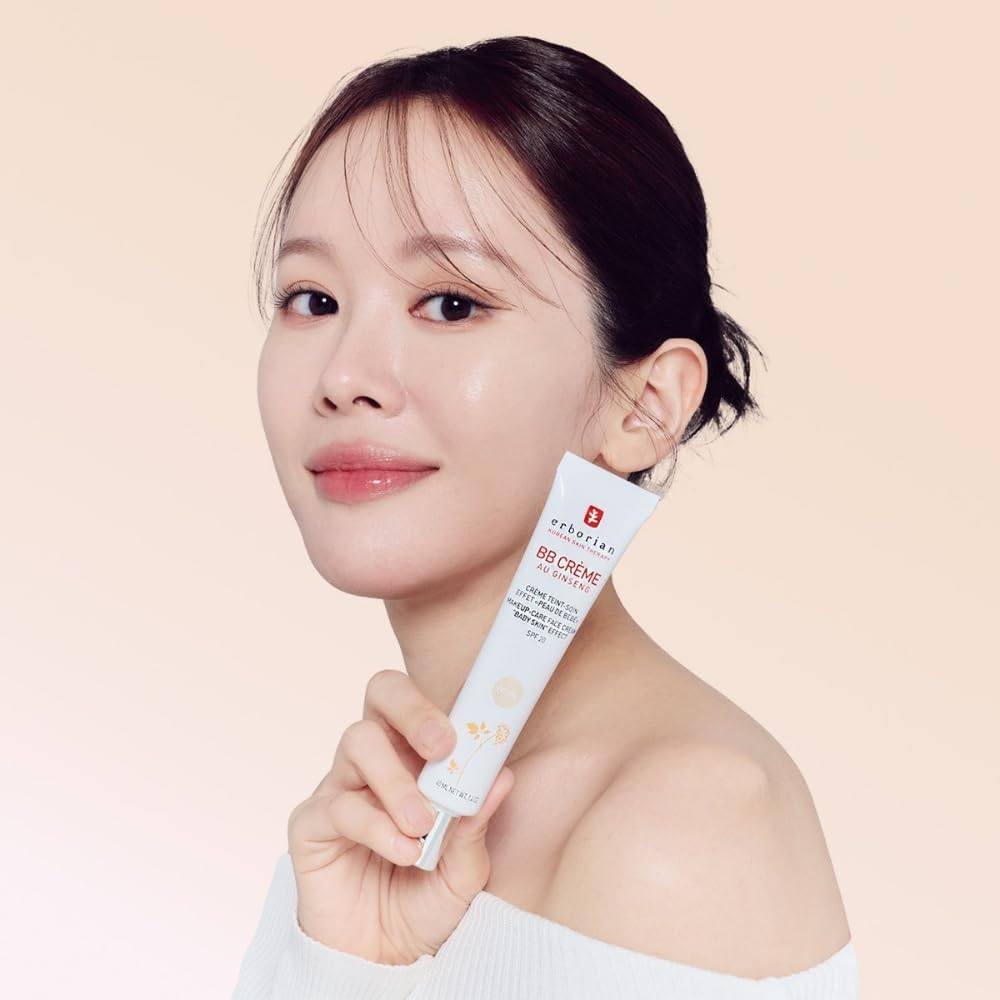 Korean Skin Therapy BB Cream with Ginseng, Neutral (Nude) with Makeup-Care and Face Cream "Baby Skin" Effect 15Ml for Erborian image number 1