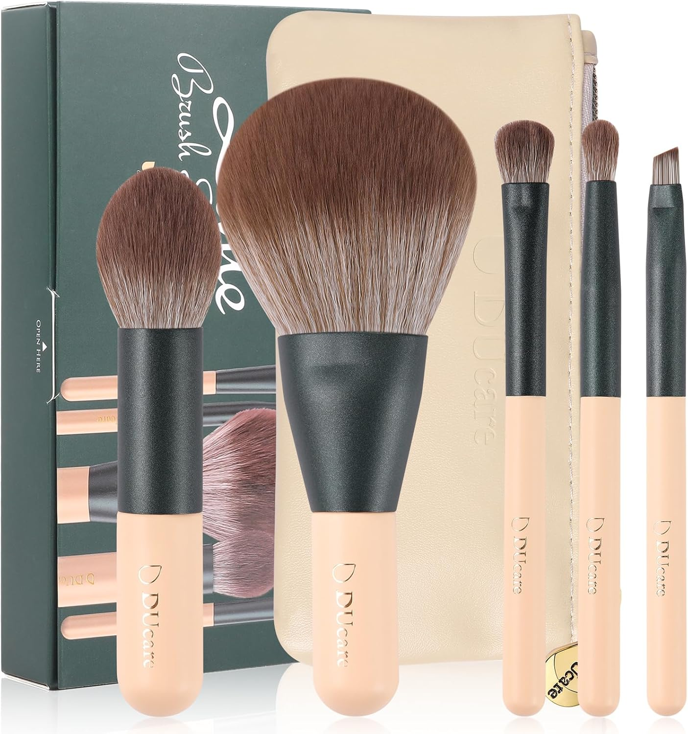 Ducare Makeup Brushes 9Pcs Makeup Brush Set with Bag Premium Synthetic Kabuki Foundation Eyeshadows Brushes Blending Face Powder Blush Concealers Eye Shadows Make up Kit