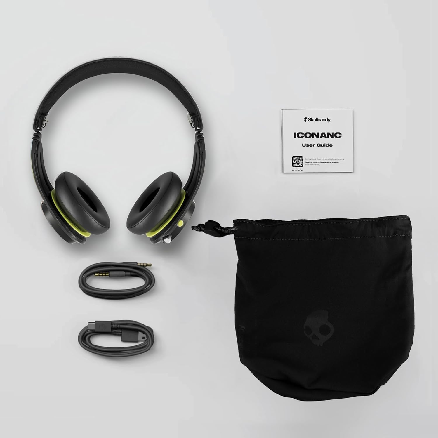 Skullcandy Icon Active Noise Cancelling Wireless On-Ear Bluetooth Headphones, True Black image number 2