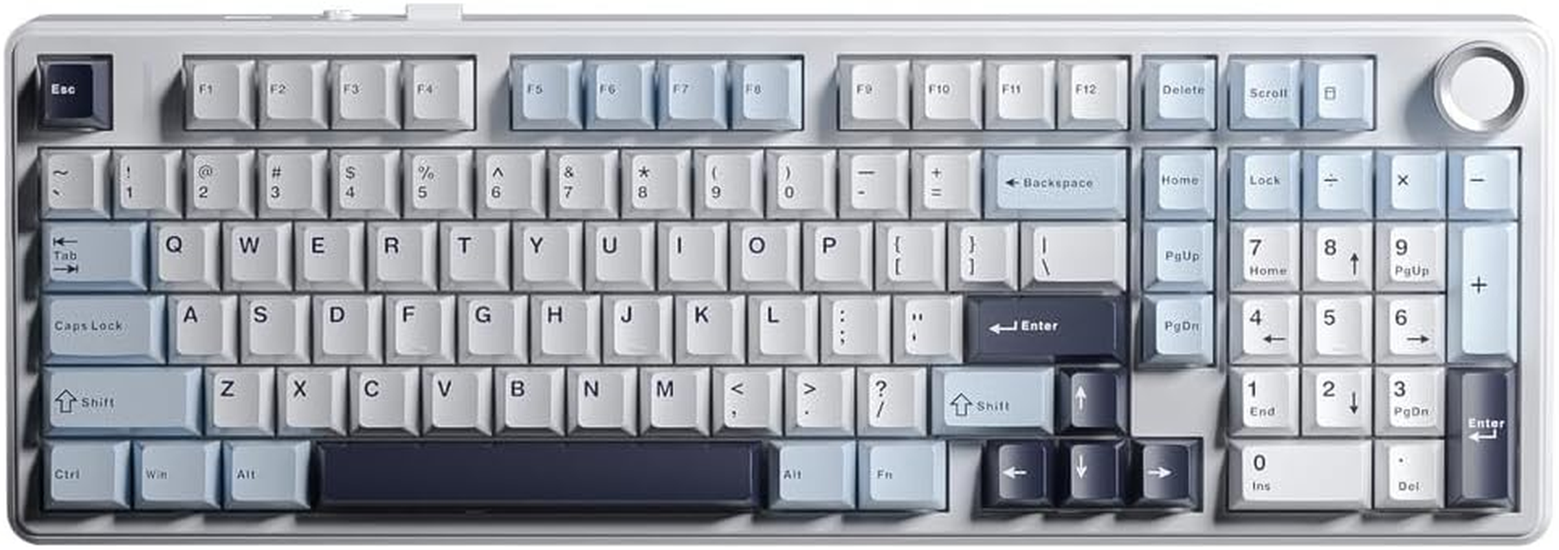 AULA F99 Pro 96 Keyboard, Tri-Mode Wireless Mechanical Keyboard with Hot-Swappable PCB, Gasket Mount, Aluminium Knob &ndash; Compact Full-Size for Gaming and Work (Gradient Gray (Nimbus V3 Switch))