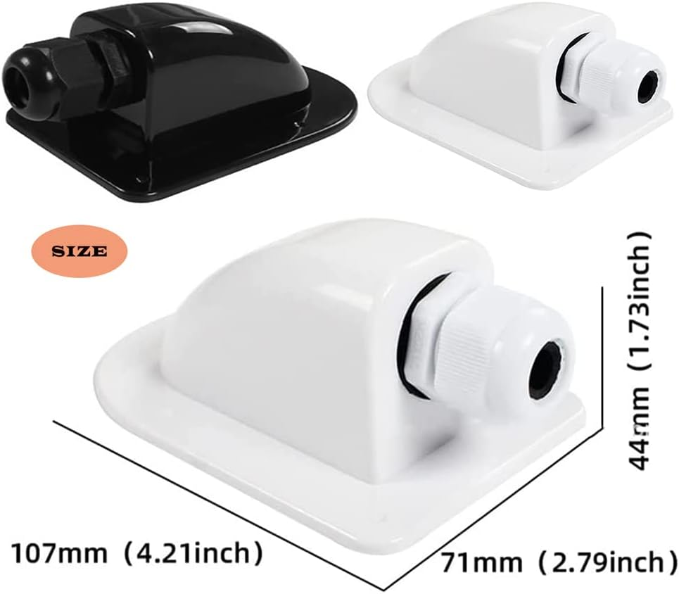 2 Pcs Solar Cable Entry Gland, Solar Panel Junction Box RV Caravan Boat Waterproof Cable Gland for All Cable Types (Single Cable Entry, Black) image number 1