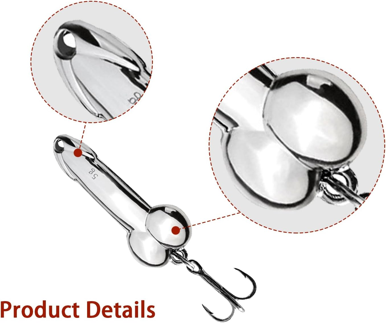 4Pcs Funny Fishing Lures, Top Water Bass Fishing Lure, Bass Fishing Gear Spinner Baits Freshwater Saltwater Fish Equipment Fish Hook Gift for Fathers Day, Fishing Gifts for Men - Rose Gold image number 3