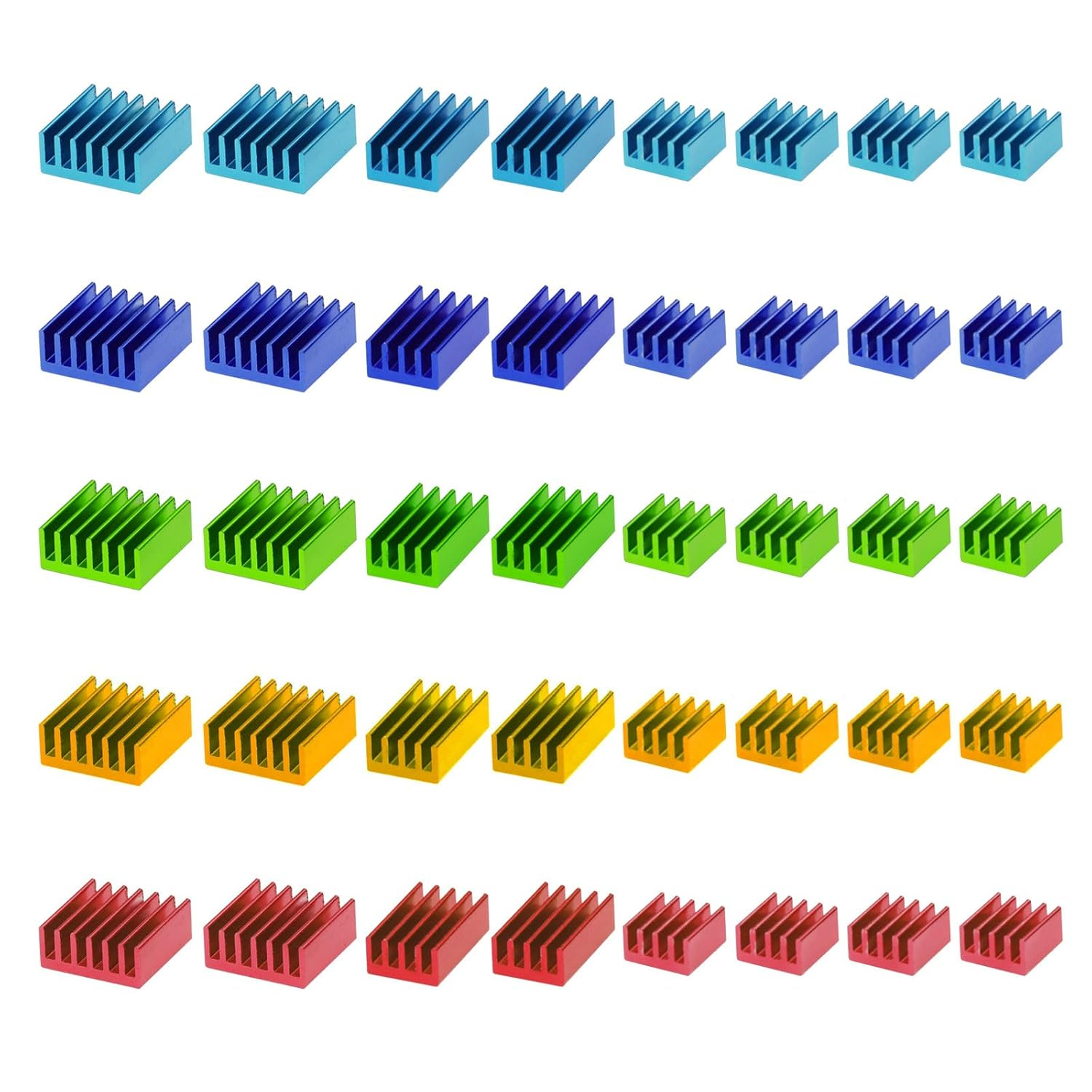 100 PCS Raspberry Pi 4 Heatsink Kit with Conductive Adhesive Tape, Aluminum Heat Sink Cooler and Copper Heatsink for Raspberry Pi B B+ 2/3/4