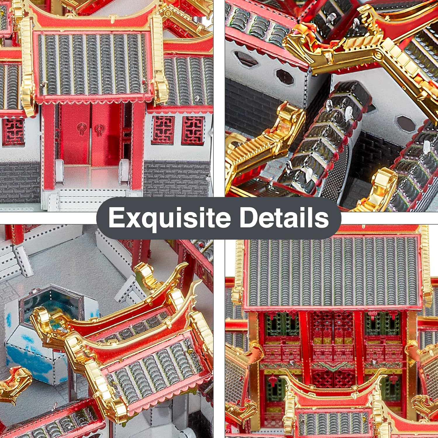Piececool 3D Metal Puzzles, Beijing Siheyuan Courtyards House Model Kits to Build for Adults, Chinese Architecture Building Blocks 3D Puzzle Learning Toys Best Gifts DIY Craft Home Decor - 203 Pcs - Summer Palace image number 2