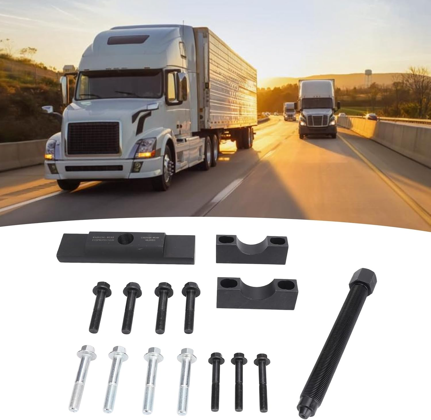 Duty Yoke Puller Tool Set for Trucks - Compatible with Spicer & Meritor, Easy Yoke Bearing Removal, 16-Piece Kit with Storage Box image number 3