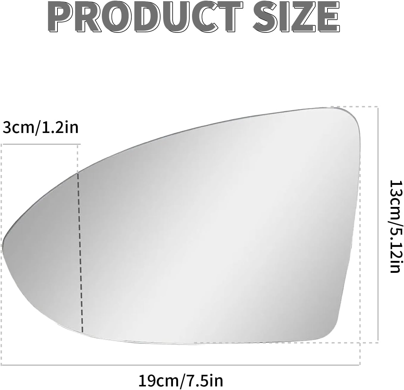 Left Heated Mirror Glass for VW Golf MK7 Jetta &ndash; Quick Defog & Anti-Glare, Clear View Replacement for Safe Driving in Rain & Fog image number 1