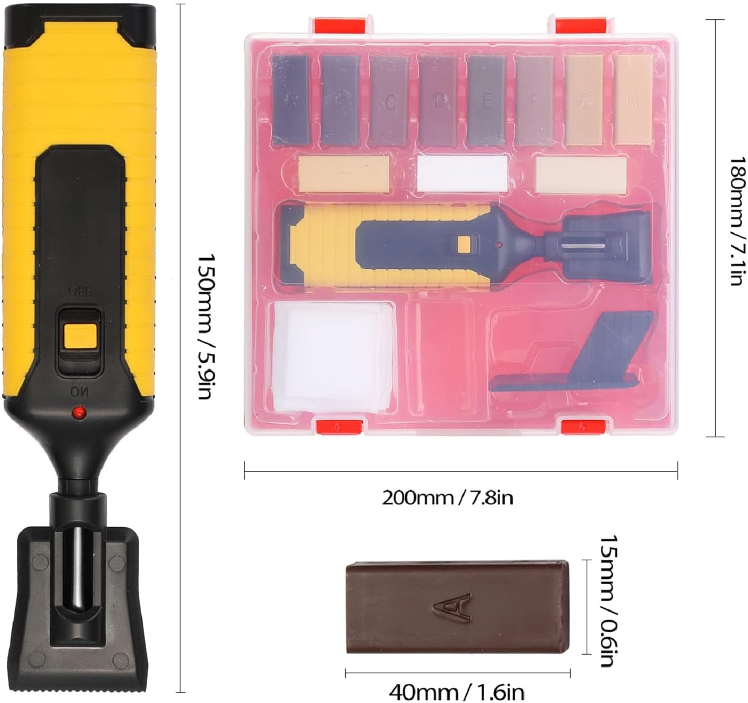 Wood Floor and Furniture Repair Kit, Touch up for Scratches, Stain, Crack, Hole with Melting Tool, 11 Colors Repair Wax Sticks for Repair and Covering of Wooden Floor, Table, Carpenter, Bedpost image number 4