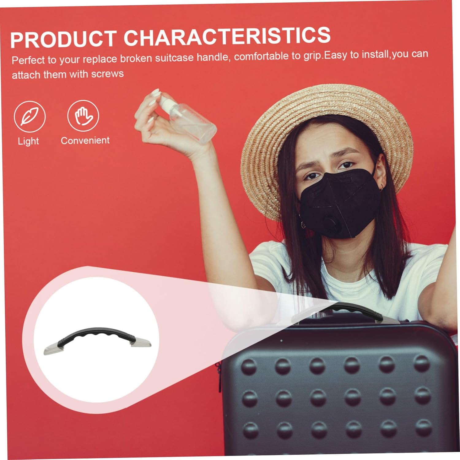 Healvian Replacement Suitcase Handle for Luggage Case Travel Grip Strap Easy to Install Comfortable Carrying Grip for Suitcase Box and Travel Gear image number 1