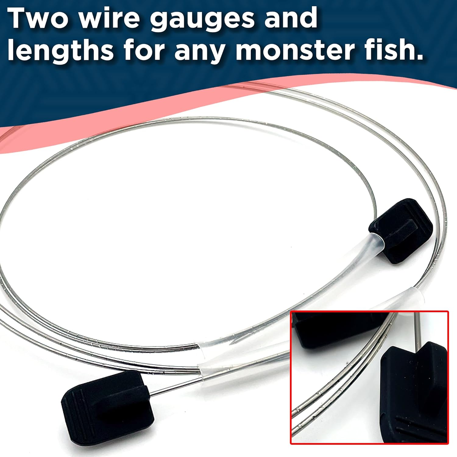 Xtrada IKEJIME EXTRA STRENGTH Ike Jime: Super Long Ikejime Big Fish Spike with Two Stainless Steel Wires (Tuna, Yellowtail, Wahoo) Black Textured Ikejime Handle